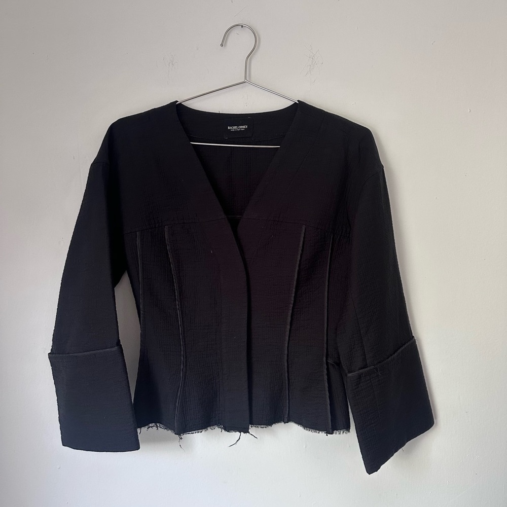 Rachel Comey Black Cotton Cropped Jacket Top